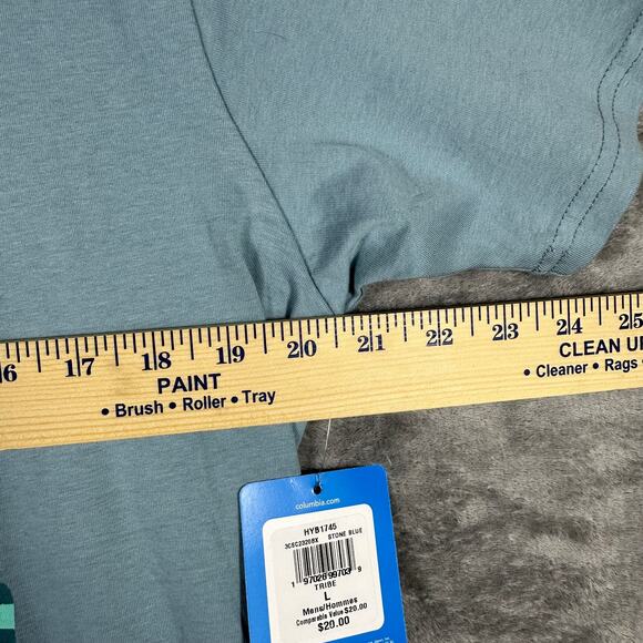 NWT Columbia Men's L Shirt Tribe Graphic Stone Blue Sportswear Cotton - Picture 5 of 7
